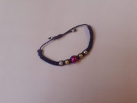 pulsera azul marino de perlas