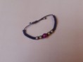 pulsera azul marino de perlas
